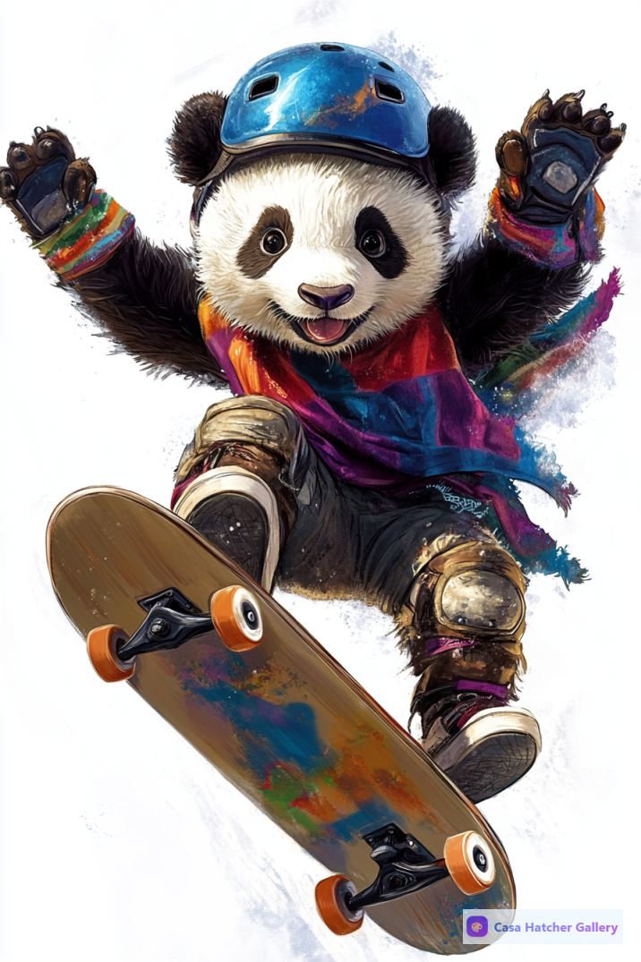 Panda Skateboarder