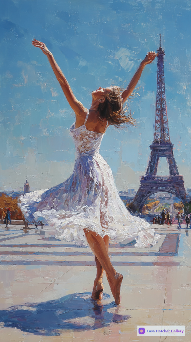 Joyous Leap In Paris